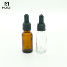 customizable 20ml empty essential oil amber glass bottle with dropper